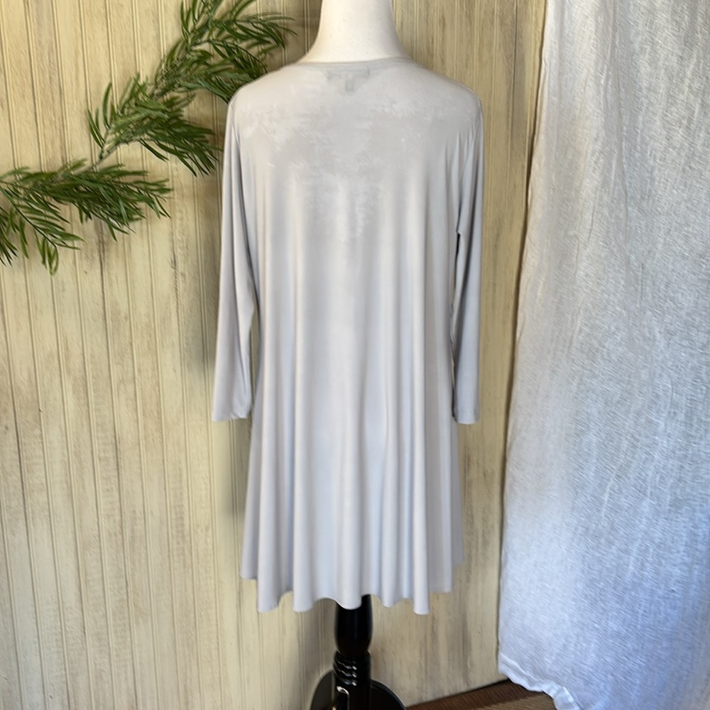 Sun Kim Tunic Top/Dress Front Pockets, Gray Small, Wrinkle Resistant 3/4… - Picture 5 of 11